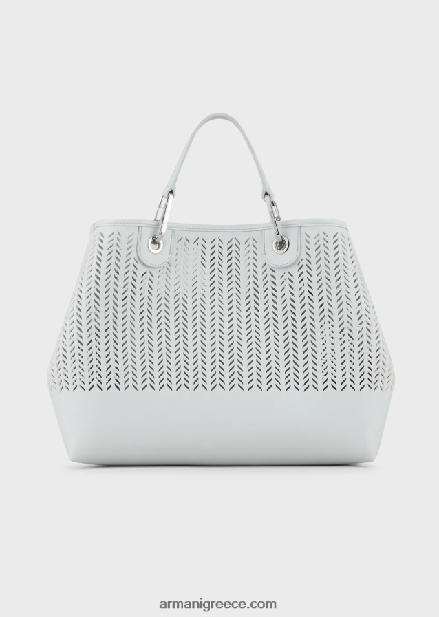 γυναίκεςArmani αξιών βιωσιμότητας μεσαία myea shopper bag με διάτρητο μοτίβο chevron 4046R6705 πάγος