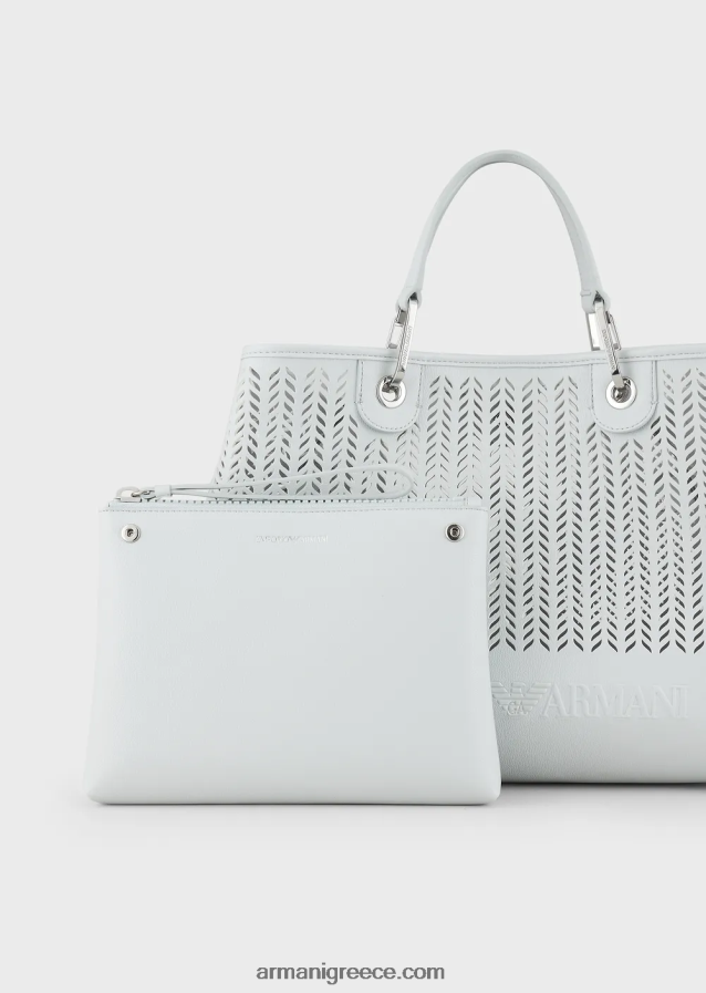 γυναίκεςArmani αξιών βιωσιμότητας μεσαία myea shopper bag με διάτρητο μοτίβο chevron 4046R6705 πάγος