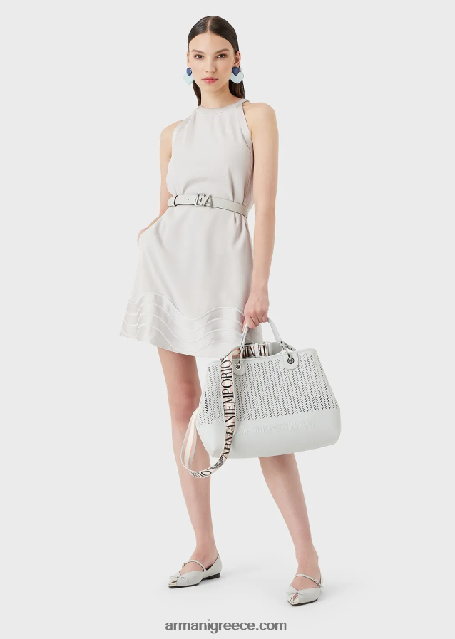 γυναίκεςArmani αξιών βιωσιμότητας μεσαία myea shopper bag με διάτρητο μοτίβο chevron 4046R6705 πάγος