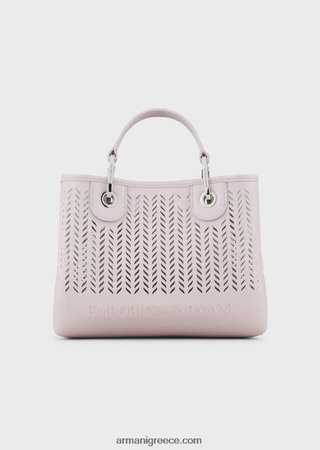 γυναίκεςArmani αξίες βιωσιμότητας μικρή myea shopper bag με διάτρητο μοτίβο chevron 4046R6706 ροζ