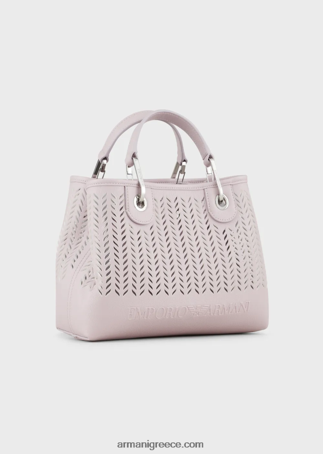 γυναίκεςArmani αξίες βιωσιμότητας μικρή myea shopper bag με διάτρητο μοτίβο chevron 4046R6706 ροζ
