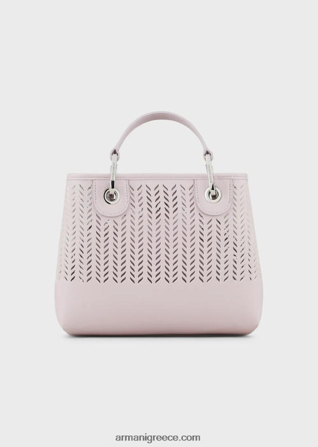 γυναίκεςArmani αξίες βιωσιμότητας μικρή myea shopper bag με διάτρητο μοτίβο chevron 4046R6706 ροζ