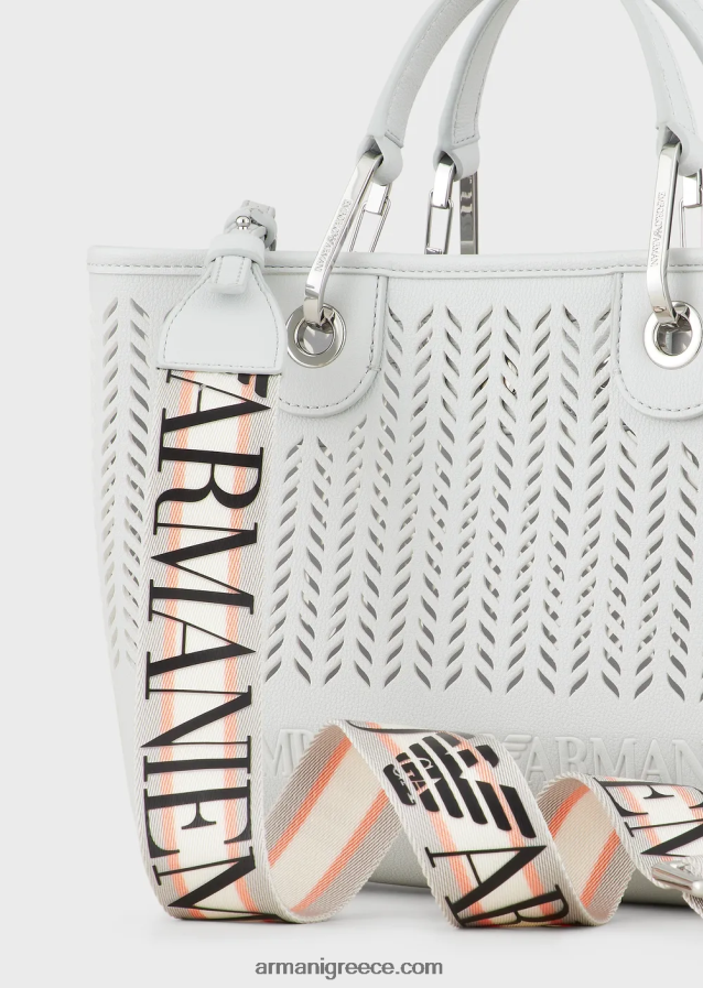 γυναίκεςArmani αξίες βιωσιμότητας μικρή myea shopper bag με διάτρητο μοτίβο chevron 4046R6707