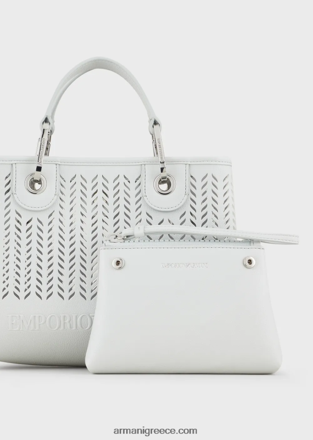 γυναίκεςArmani αξίες βιωσιμότητας μικρή myea shopper bag με διάτρητο μοτίβο chevron 4046R6707