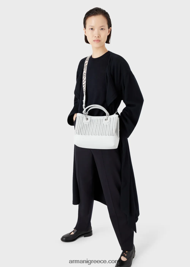 γυναίκεςArmani αξίες βιωσιμότητας μικρή myea shopper bag με διάτρητο μοτίβο chevron 4046R6707