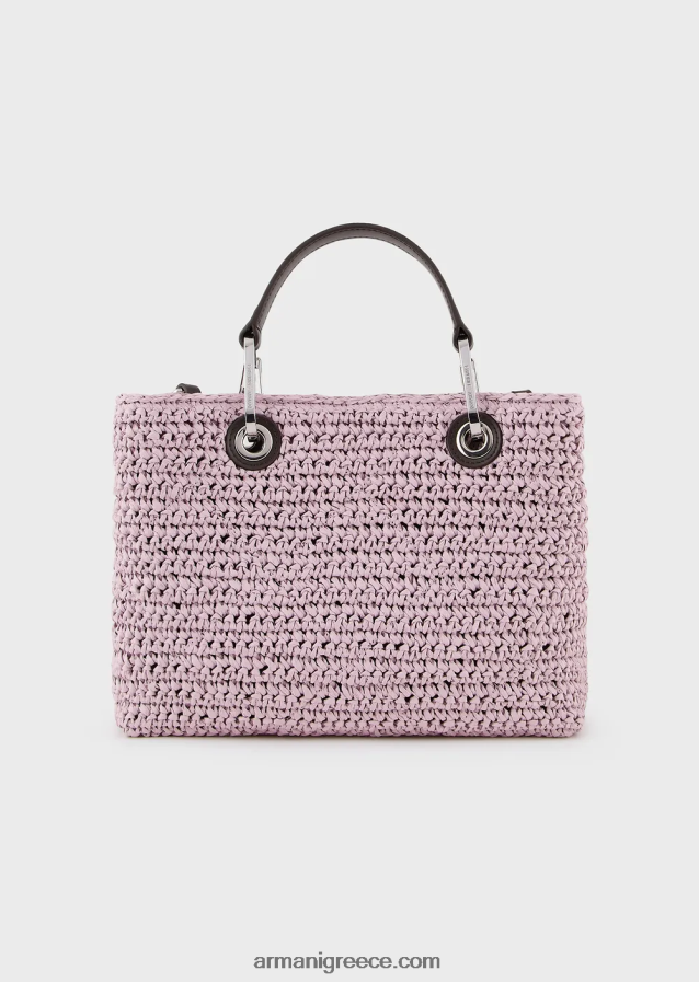 γυναίκες Armani μικρή τσάντα myea shopper σε άχυρο matelasse 4046R6719 ροζ