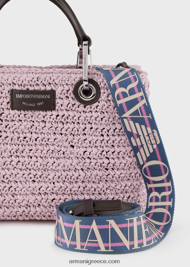 γυναίκες Armani μικρή τσάντα myea shopper σε άχυρο matelasse 4046R6719 ροζ