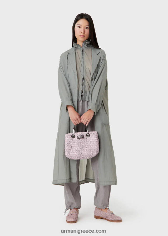 γυναίκες Armani μικρή τσάντα myea shopper σε άχυρο matelasse 4046R6719 ροζ