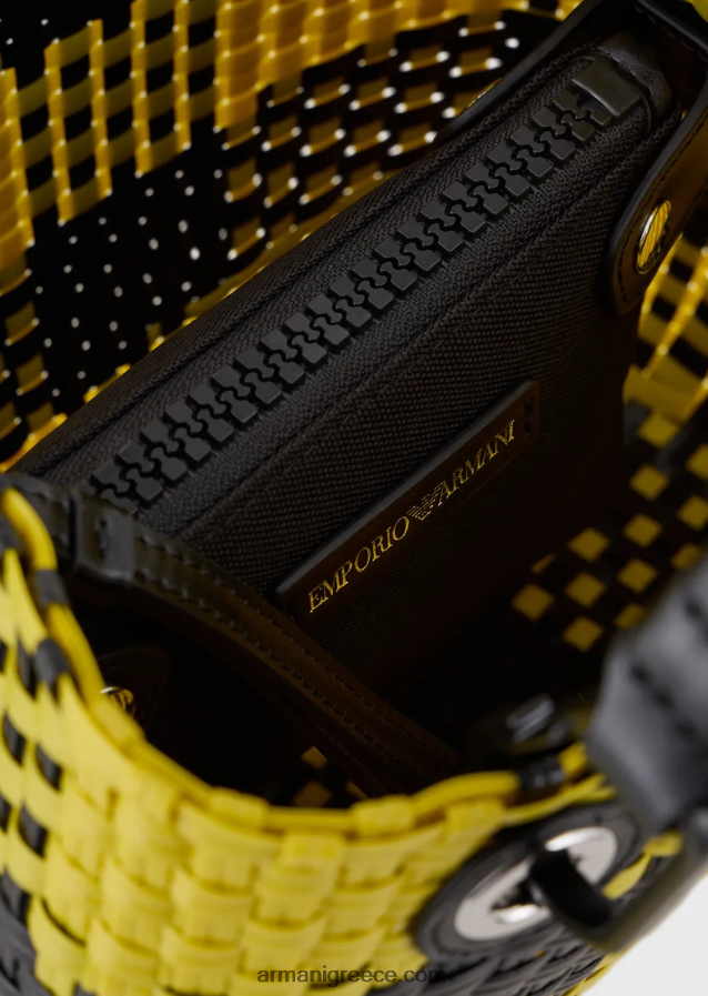 γυναίκες Armani μικρή τσάντα shopper πλεγμένη myea με μοτίβο επιταγής 4046R6720 πολύχρωμο