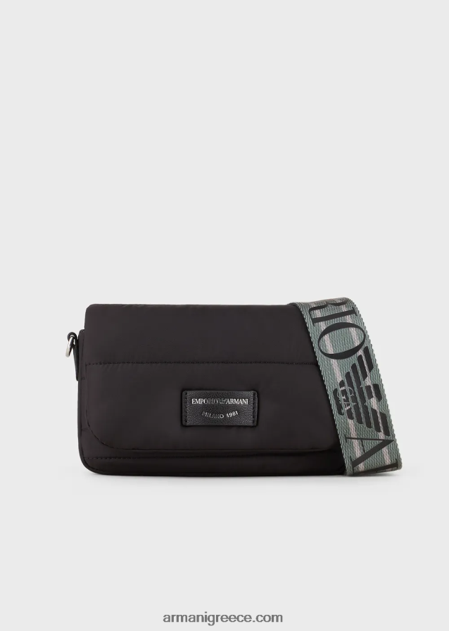 γυναίκες Armani καπιτονέ ανακυκλωμένη νάιλον μίνι τσάντα 4046R6589 μαύρος