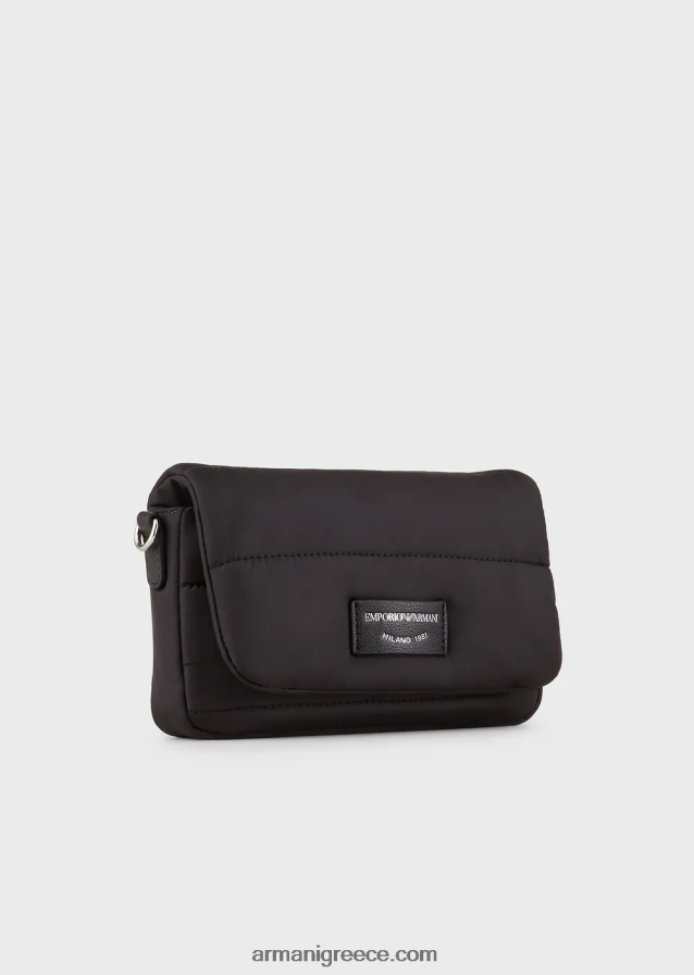 γυναίκες Armani καπιτονέ ανακυκλωμένη νάιλον μίνι τσάντα 4046R6589 μαύρος