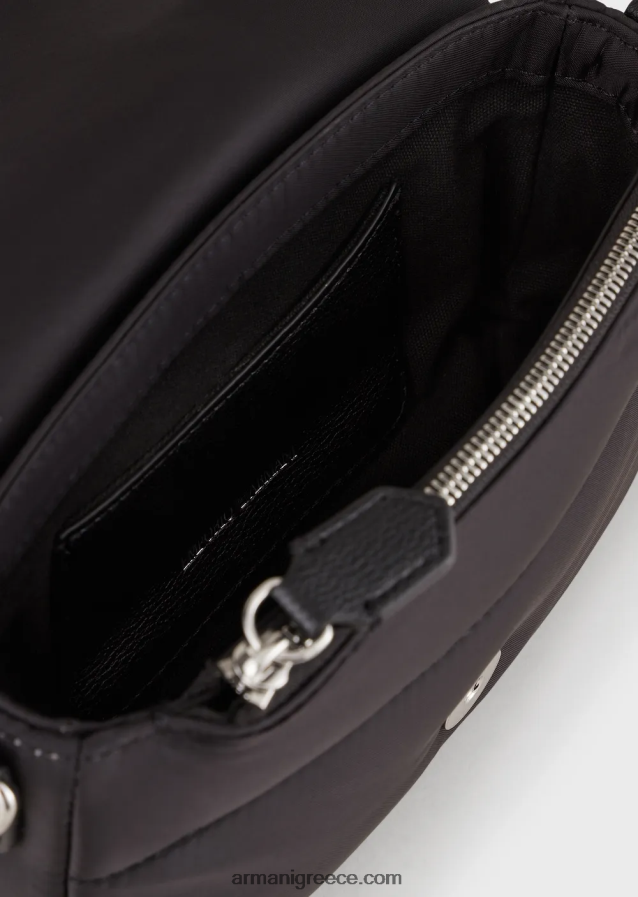 γυναίκες Armani καπιτονέ ανακυκλωμένη νάιλον μίνι τσάντα 4046R6589 μαύρος