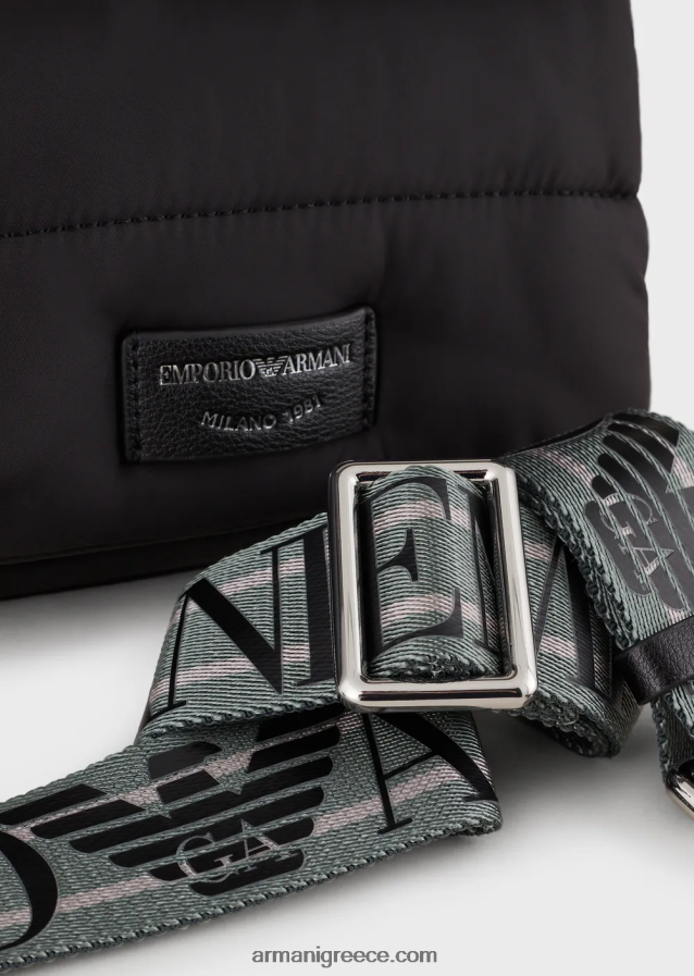 γυναίκες Armani καπιτονέ ανακυκλωμένη νάιλον μίνι τσάντα 4046R6589 μαύρος