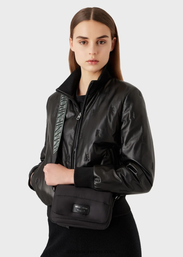 γυναίκες Armani καπιτονέ ανακυκλωμένη νάιλον μίνι τσάντα 4046R6589 μαύρος