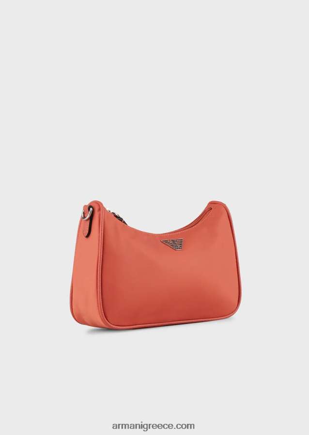 γυναίκες Armani τσάντα μπαγκέτας από ανακυκλωμένα νάιλον είδη πρώτης ανάγκης 4046R6590 πορτοκάλι