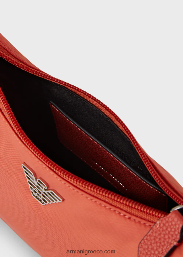 γυναίκες Armani τσάντα μπαγκέτας από ανακυκλωμένα νάιλον είδη πρώτης ανάγκης 4046R6590 πορτοκάλι