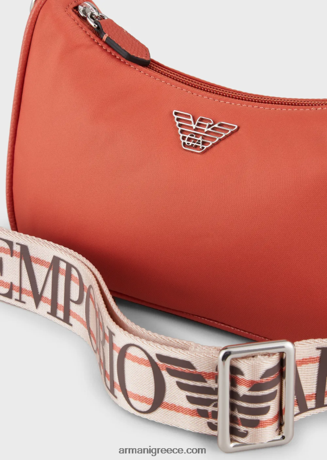 γυναίκες Armani τσάντα μπαγκέτας από ανακυκλωμένα νάιλον είδη πρώτης ανάγκης 4046R6590 πορτοκάλι
