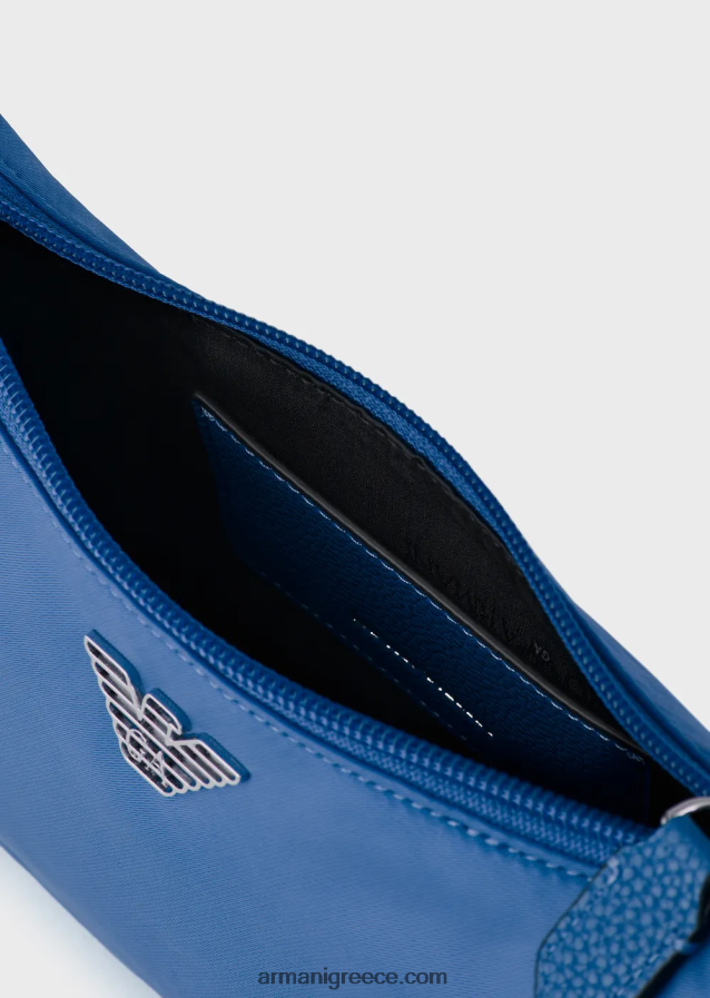 γυναίκες Armani τσάντα μπαγκέτας από ανακυκλωμένα νάιλον είδη πρώτης ανάγκης 4046R6592 γαλανός