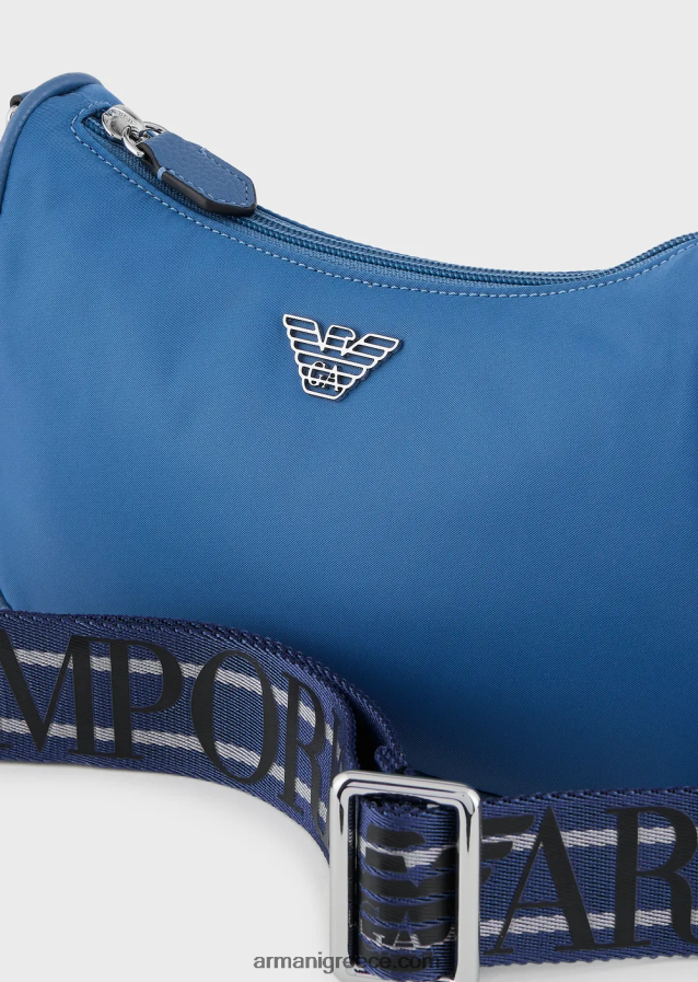 γυναίκες Armani τσάντα μπαγκέτας από ανακυκλωμένα νάιλον είδη πρώτης ανάγκης 4046R6592 γαλανός