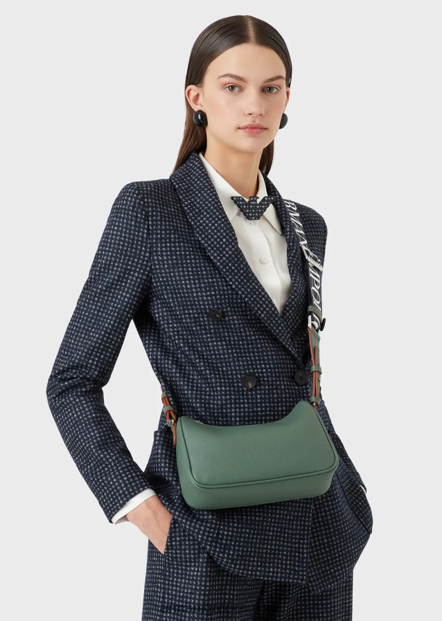 γυναίκες Armani τσάντα μπαγκέτας με στάμπα ελαφιού 4046R6593 πράσινος