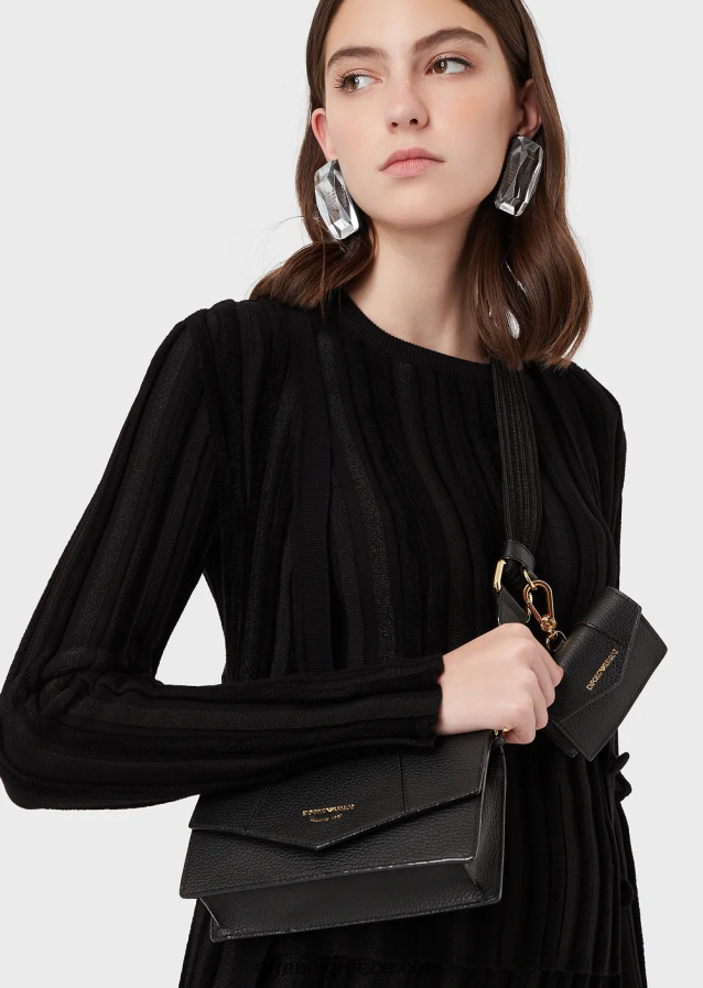 γυναίκες Armani Δερμάτινη τσάντα ώμου με στάμπα από δέρμα ελαφιού με θήκη για κάρτες 4046R6613