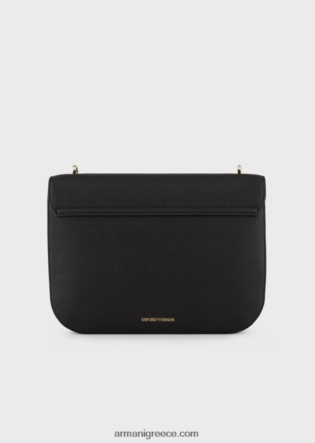 γυναίκες Armani τσάντα ώμου με πτερύγιο με στάμπα ελαφιού 4046R6615 μαύρος