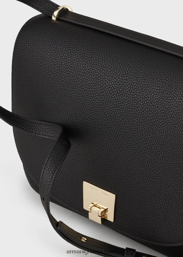 γυναίκες Armani τσάντα ώμου με πτερύγιο με στάμπα ελαφιού 4046R6615 μαύρος