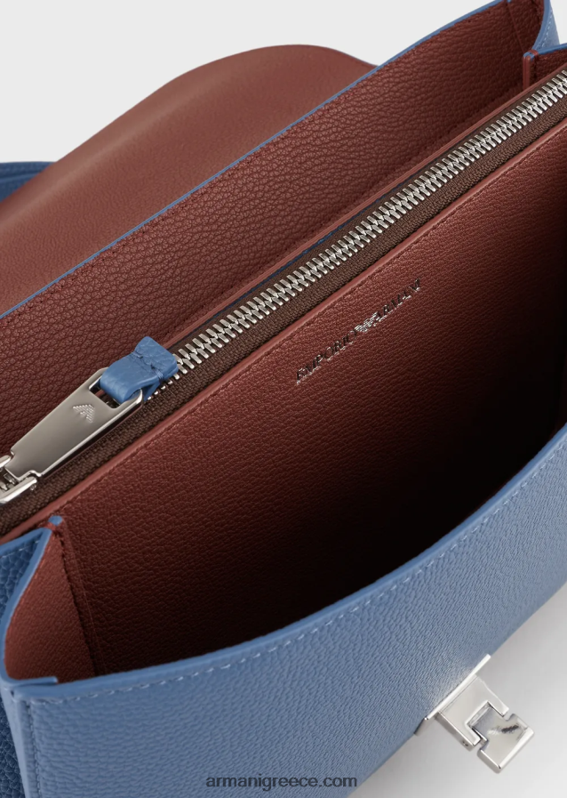 γυναίκες Armani τσάντα ώμου με πτερύγιο με στάμπα ελαφιού 4046R6616 μπλε