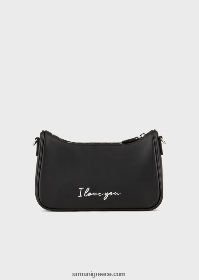γυναίκες Armani τσάντα ώμου με λογότυπο για την ημέρα του Αγίου Βαλεντίνου 4046R6621 μαύρος