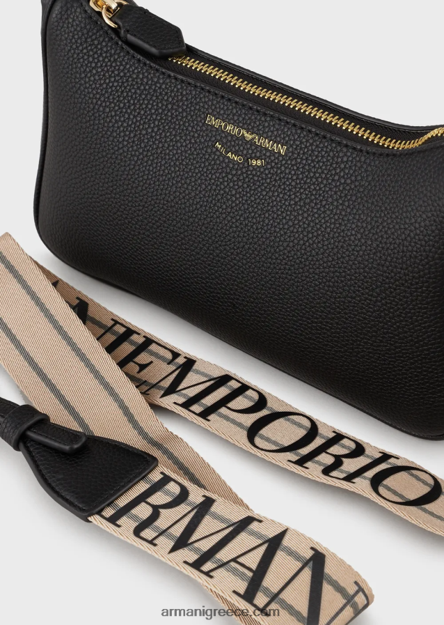 γυναίκες Armani τσάντα μπαγκέτας με στάμπα ελαφιού 4046R6622 μαύρος