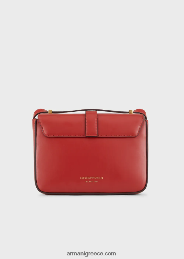 γυναίκες Armani δερμάτινη τσάντα ώμου 4046R6630 μαύρος