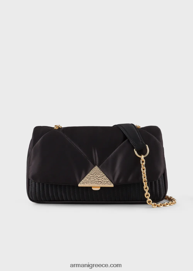γυναίκες Armani καπιτονέ σατέν clutch τσαντάκι με ιμάντα ώμου 4046R6620 διχρωμία