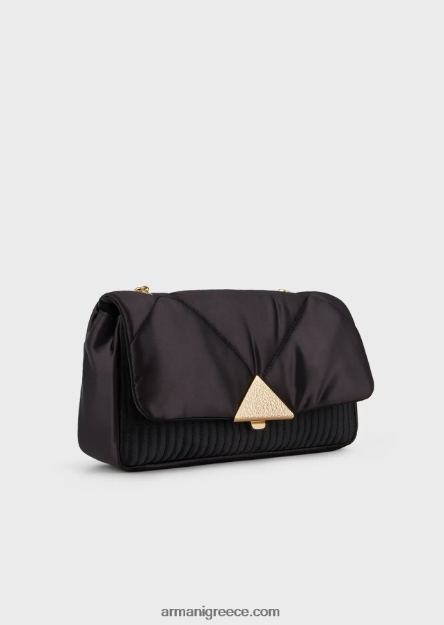 γυναίκες Armani καπιτονέ σατέν clutch τσαντάκι με ιμάντα ώμου 4046R6620 διχρωμία