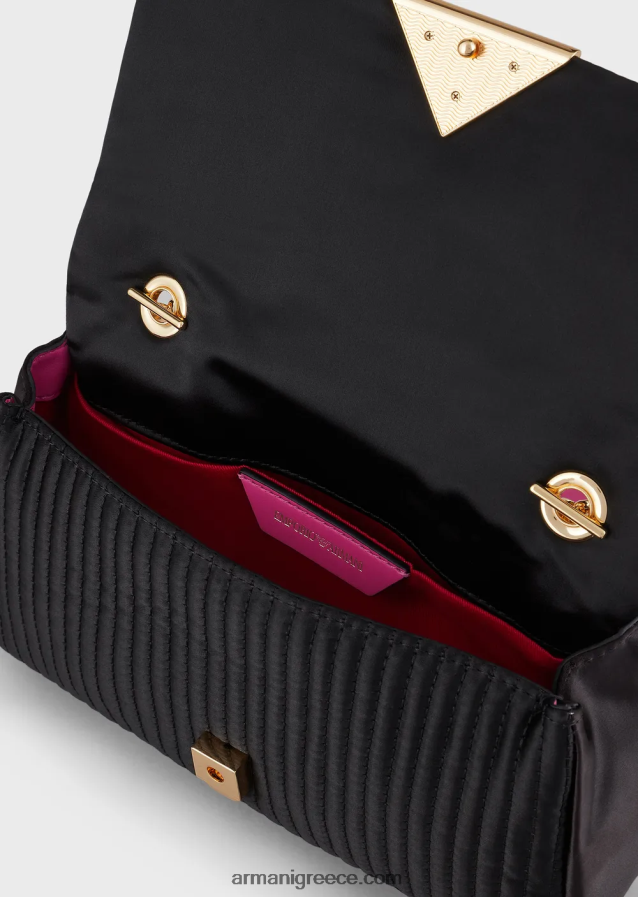 γυναίκες Armani καπιτονέ σατέν clutch τσαντάκι με ιμάντα ώμου 4046R6620 διχρωμία