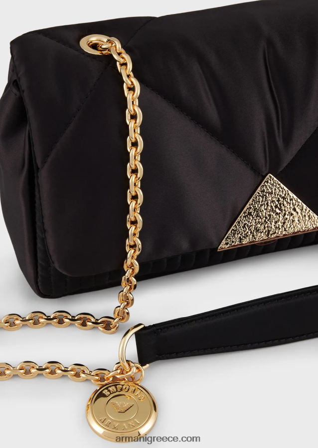 γυναίκες Armani καπιτονέ σατέν clutch τσαντάκι με ιμάντα ώμου 4046R6620 διχρωμία