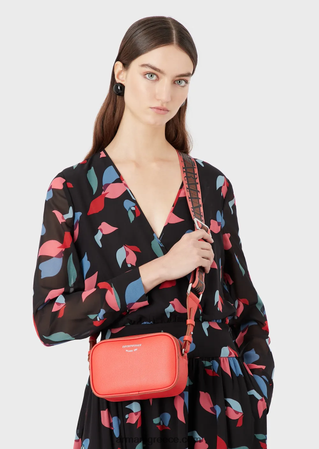 γυναίκες Armani Θήκη κάμερας deer-print με ιμάντα ώμου 4046R6582 πορτοκάλι