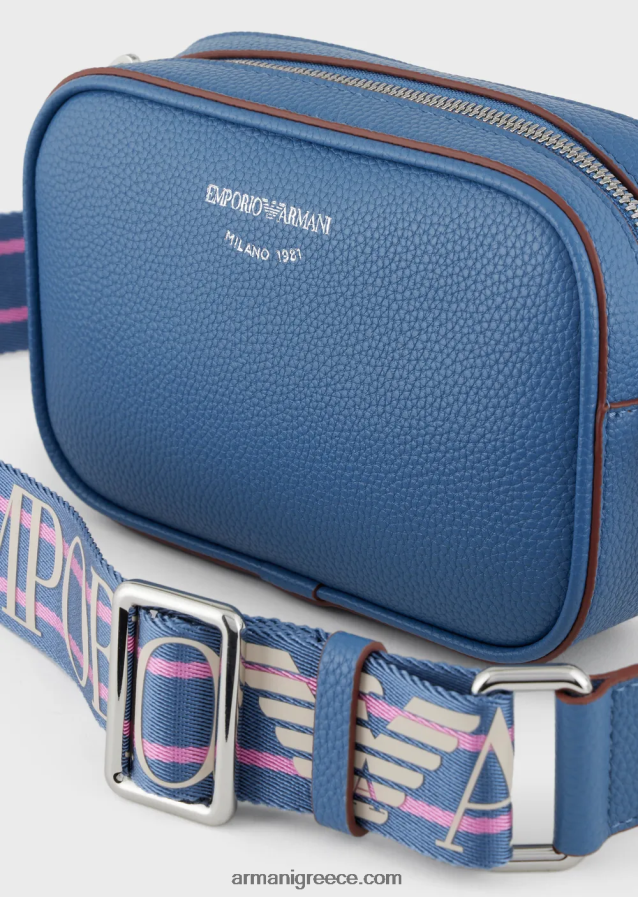 γυναίκες Armani Θήκη κάμερας deer-print με ιμάντα ώμου 4046R6587 μπλε