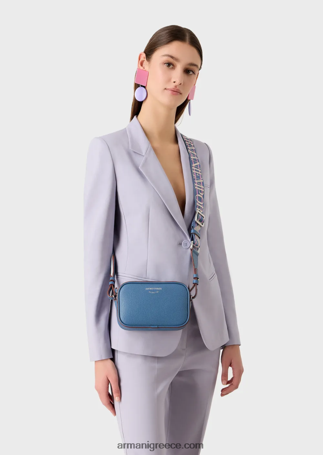 γυναίκες Armani Θήκη κάμερας deer-print με ιμάντα ώμου 4046R6587 μπλε