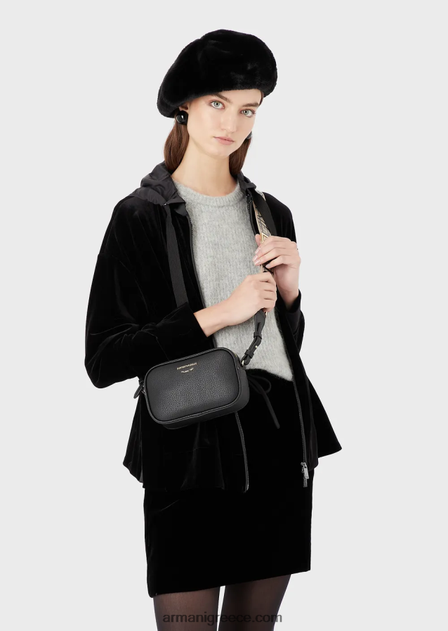 γυναίκες Armani Θήκη κάμερας deer-print με ιμάντα ώμου 4046R6625 μαύρος