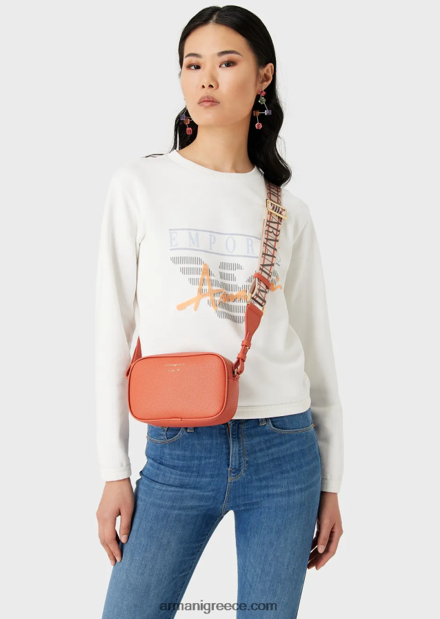 γυναίκες Armani Θήκη κάμερας deer-print με ιμάντα ώμου 4046R6627 καφέ