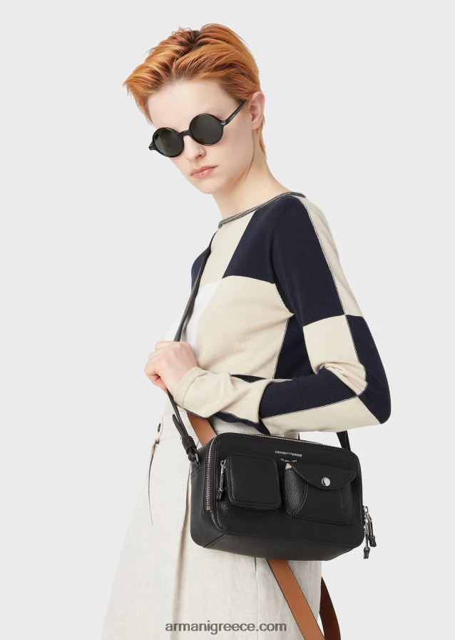 γυναίκες Armani Θήκη κάμερας myea με στάμπα ελαφιού με ιμάντα ώμου 4046R6617 μαύρος