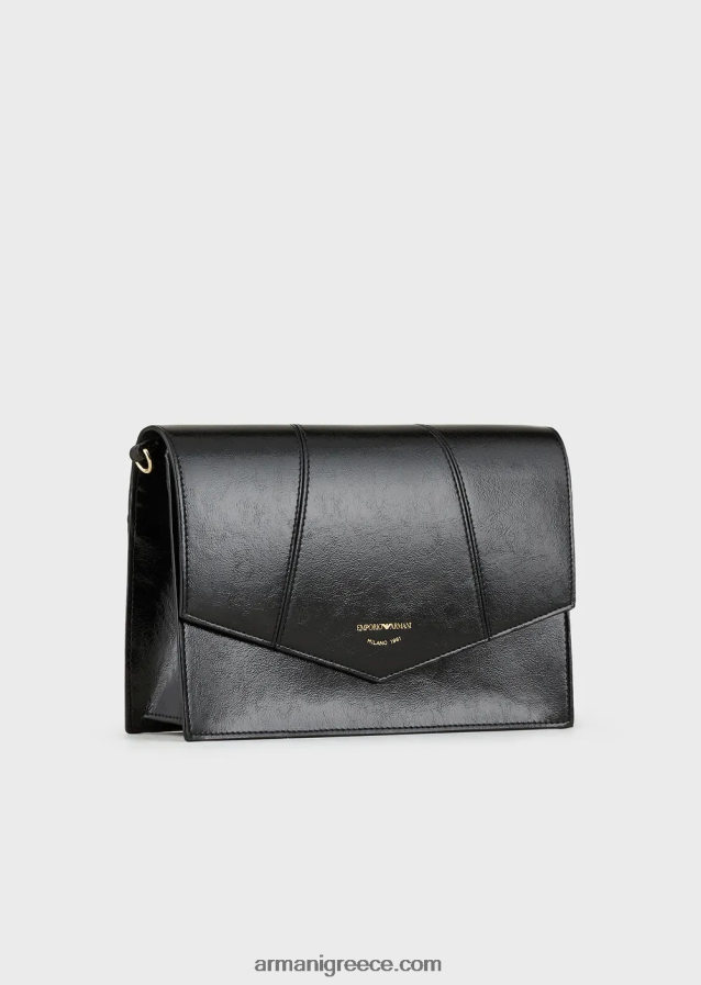 γυναίκες Armani Τσάντα ώμου σε εφέ naplak με θήκη για κάρτες 4046R6612 μαύρος