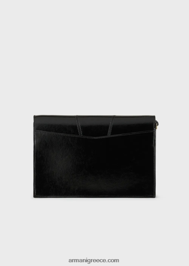 γυναίκες Armani Τσάντα ώμου σε εφέ naplak με θήκη για κάρτες 4046R6612 μαύρος