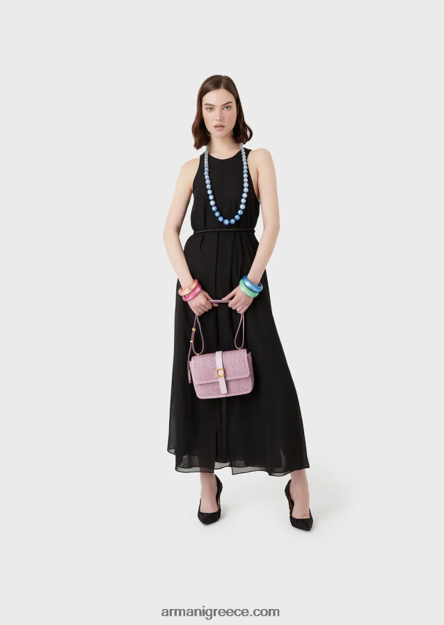 γυναίκες Armani τσάντα ώμου raffia 4046R6632 λιλα