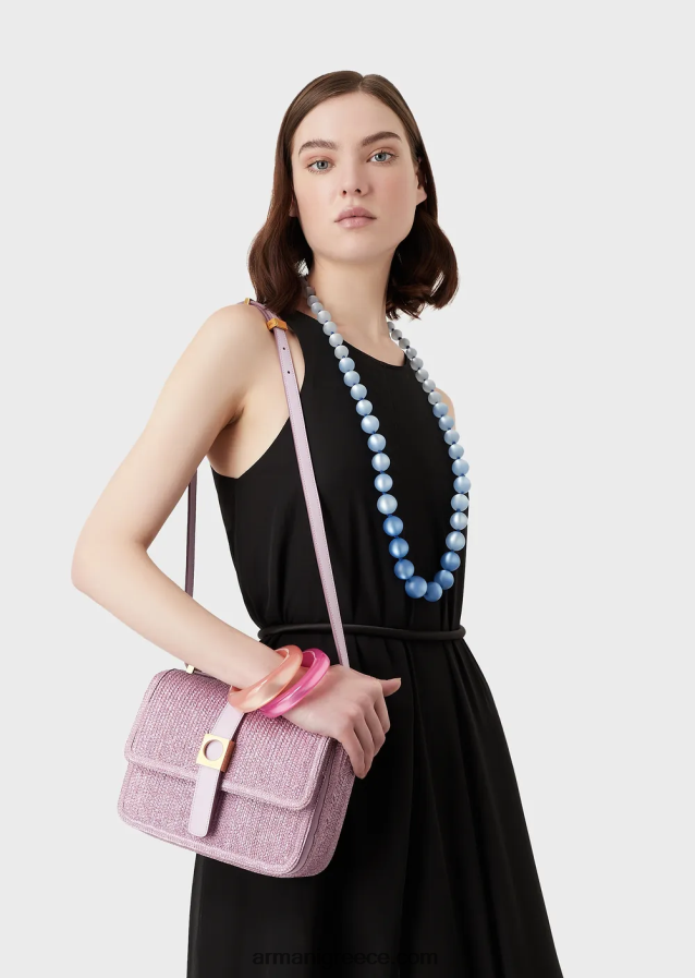 γυναίκες Armani τσάντα ώμου raffia 4046R6632 λιλα