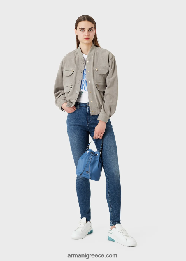 γυναίκες Armani ανακυκλωμένη νάιλον τσάντα με είδη πρώτης ανάγκης για ταξίδια 4046R6741 γαλανός