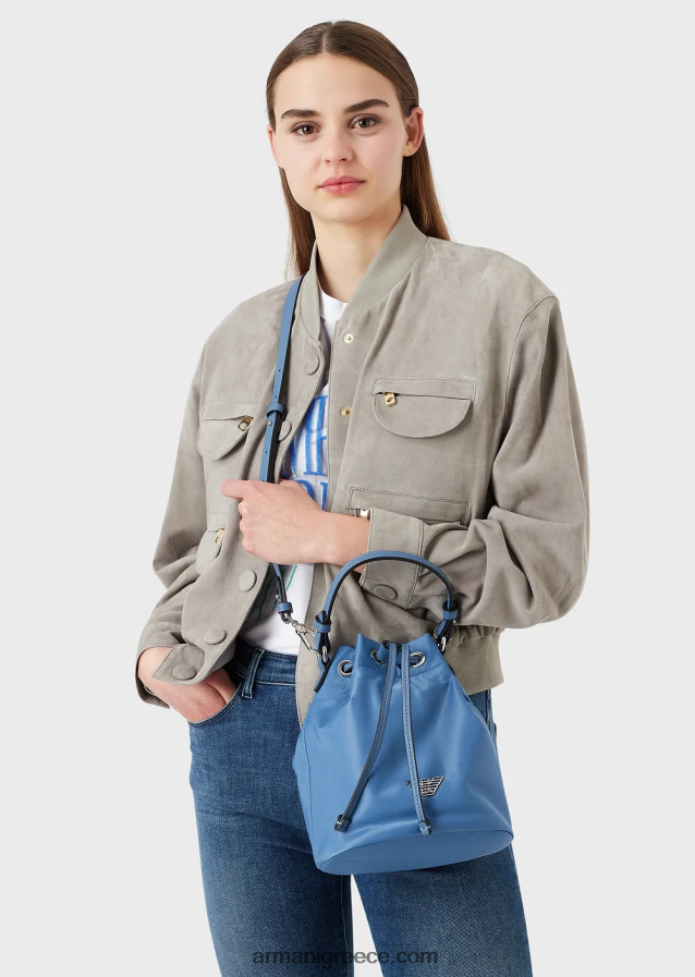 γυναίκες Armani ανακυκλωμένη νάιλον τσάντα με είδη πρώτης ανάγκης για ταξίδια 4046R6741 γαλανός