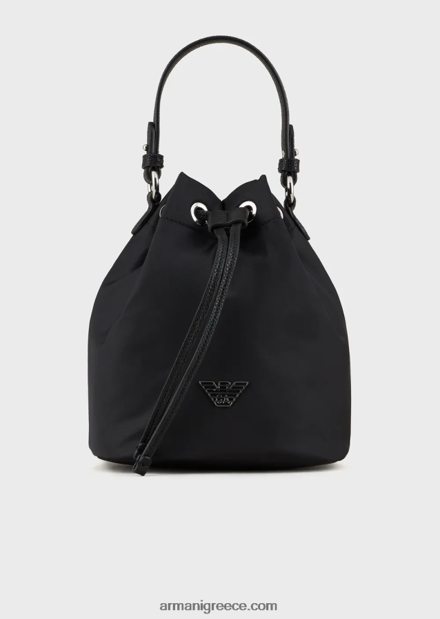 γυναίκες Armani ανακυκλωμένη νάιλον τσάντα με είδη πρώτης ανάγκης για ταξίδια 4046R6742 μαύρος