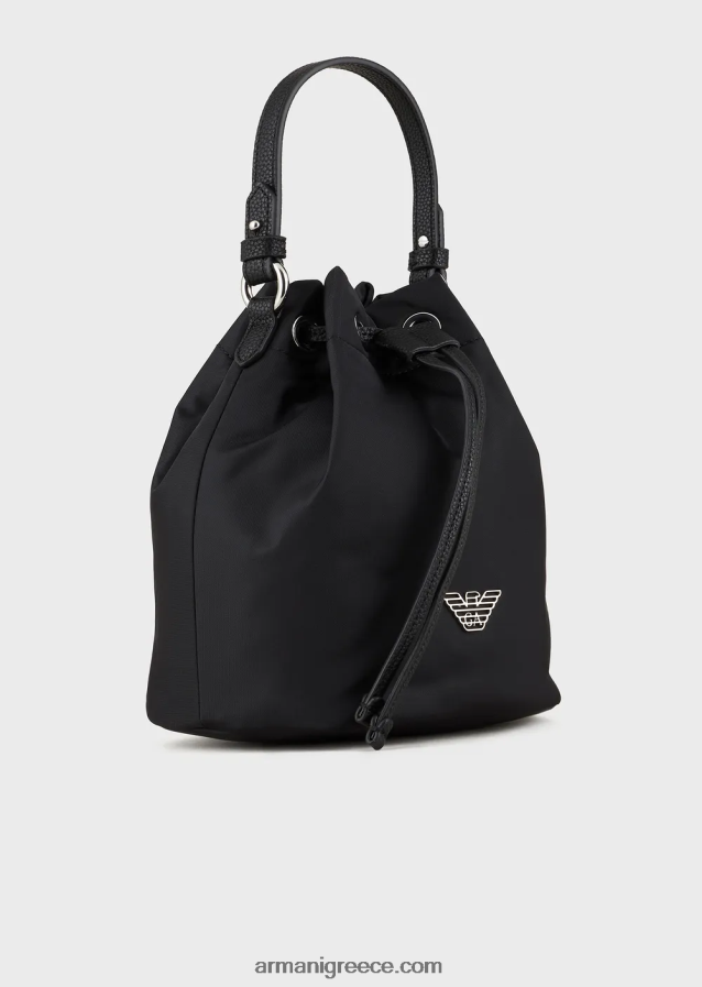 γυναίκες Armani ανακυκλωμένη νάιλον τσάντα με είδη πρώτης ανάγκης για ταξίδια 4046R6742 μαύρος
