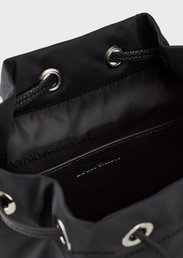 γυναίκες Armani ανακυκλωμένη νάιλον τσάντα με είδη πρώτης ανάγκης για ταξίδια 4046R6742 μαύρος